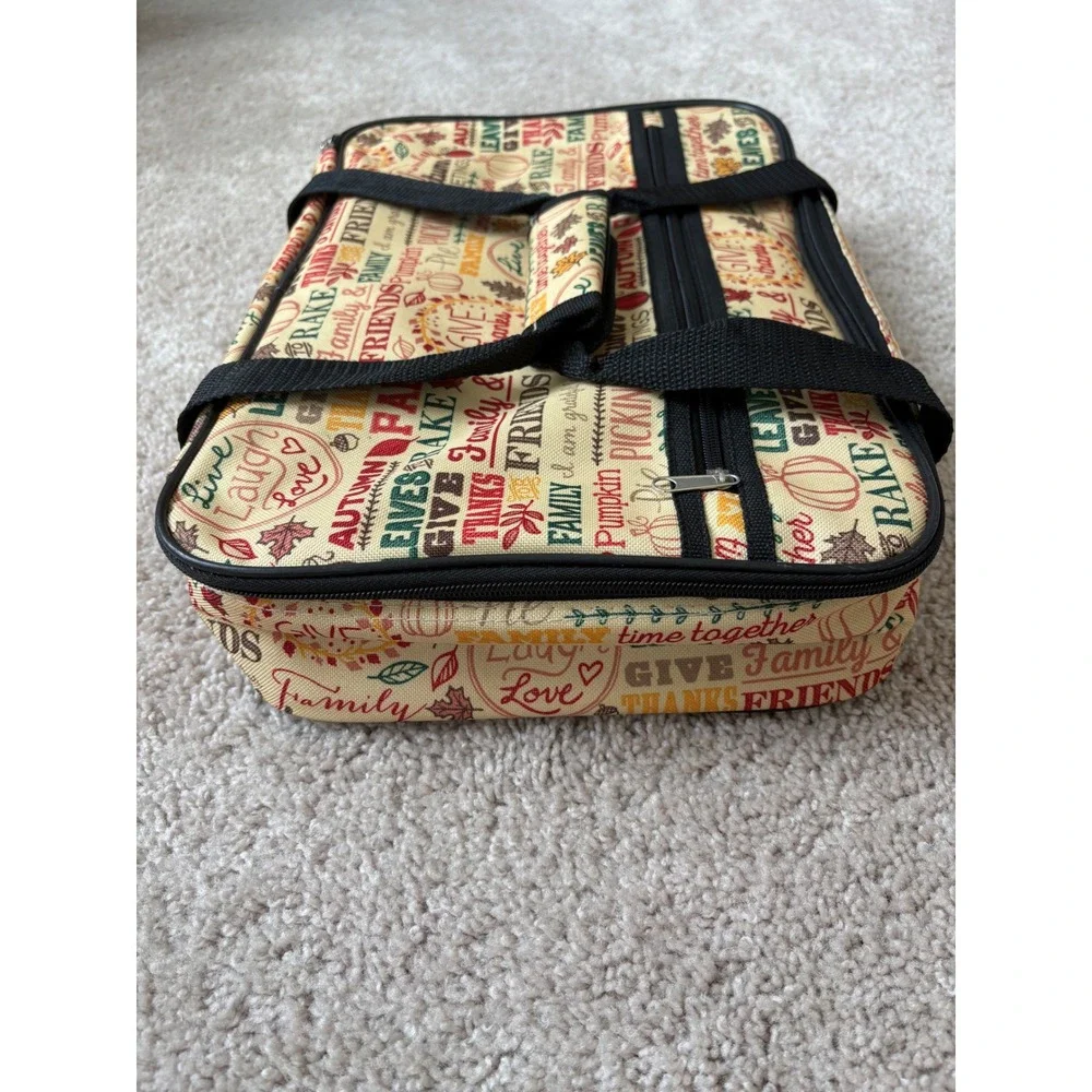 New Unused Autumn Insulated Casserole Carrier 9x13 Fall Thanksgiving Thermal Bag